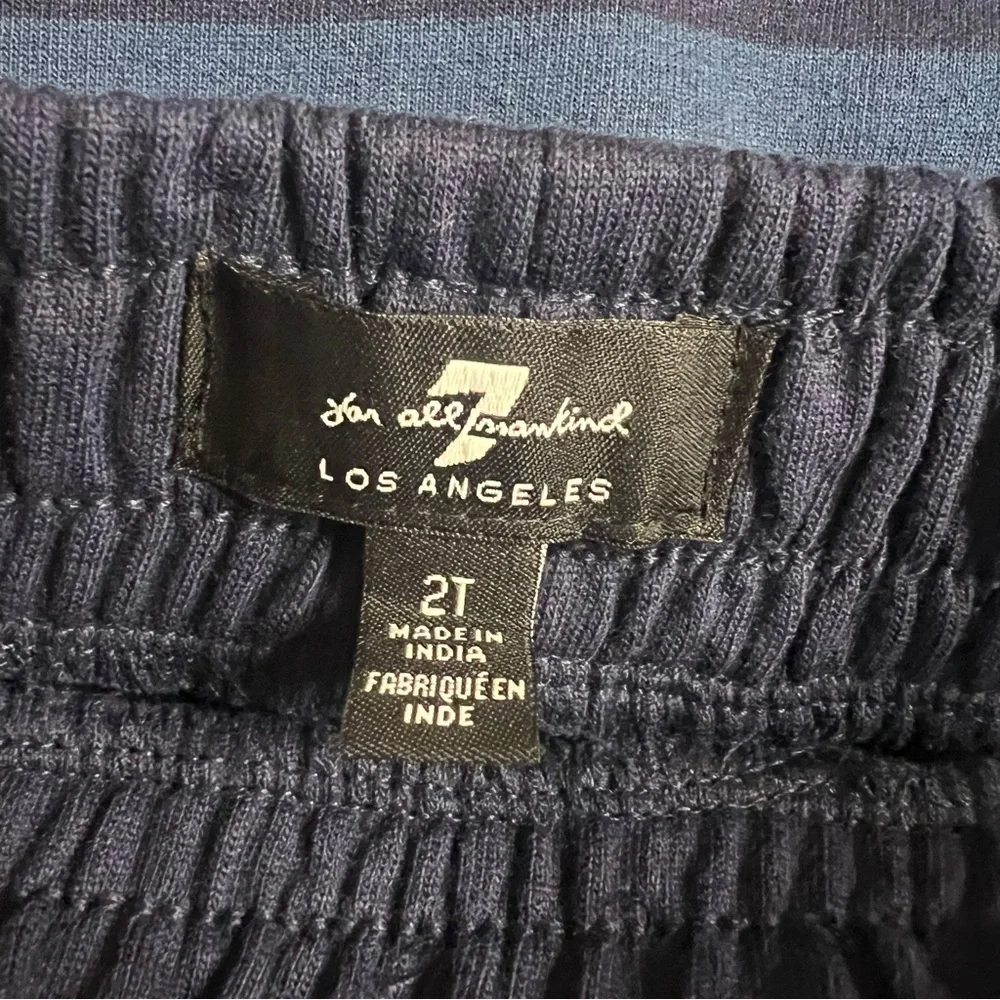 NWT 7 For All Mankind Toddler Tracksuit Set 2T Dark Denim Indigo Hoodie Joggers